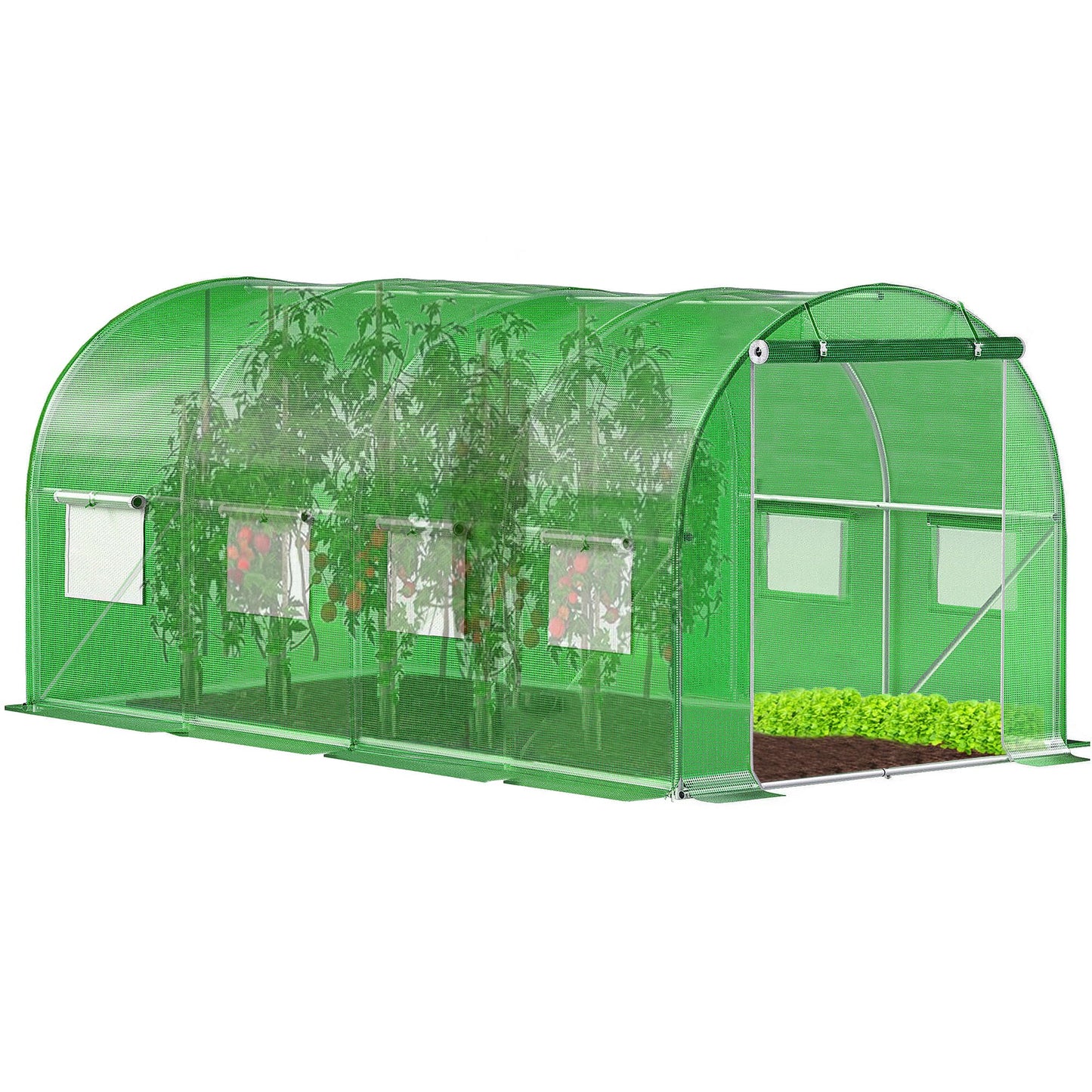 Gewächshaus klein - Foliengewächshaus winterfest mit stabiler Folie für Gewächshaus & Tomatenhaus -Treibhaus & Folientunnel Gewächshaus für Balkon, Garten, Anzucht & Pflanzenzucht - 200 x 300 x 200 cm