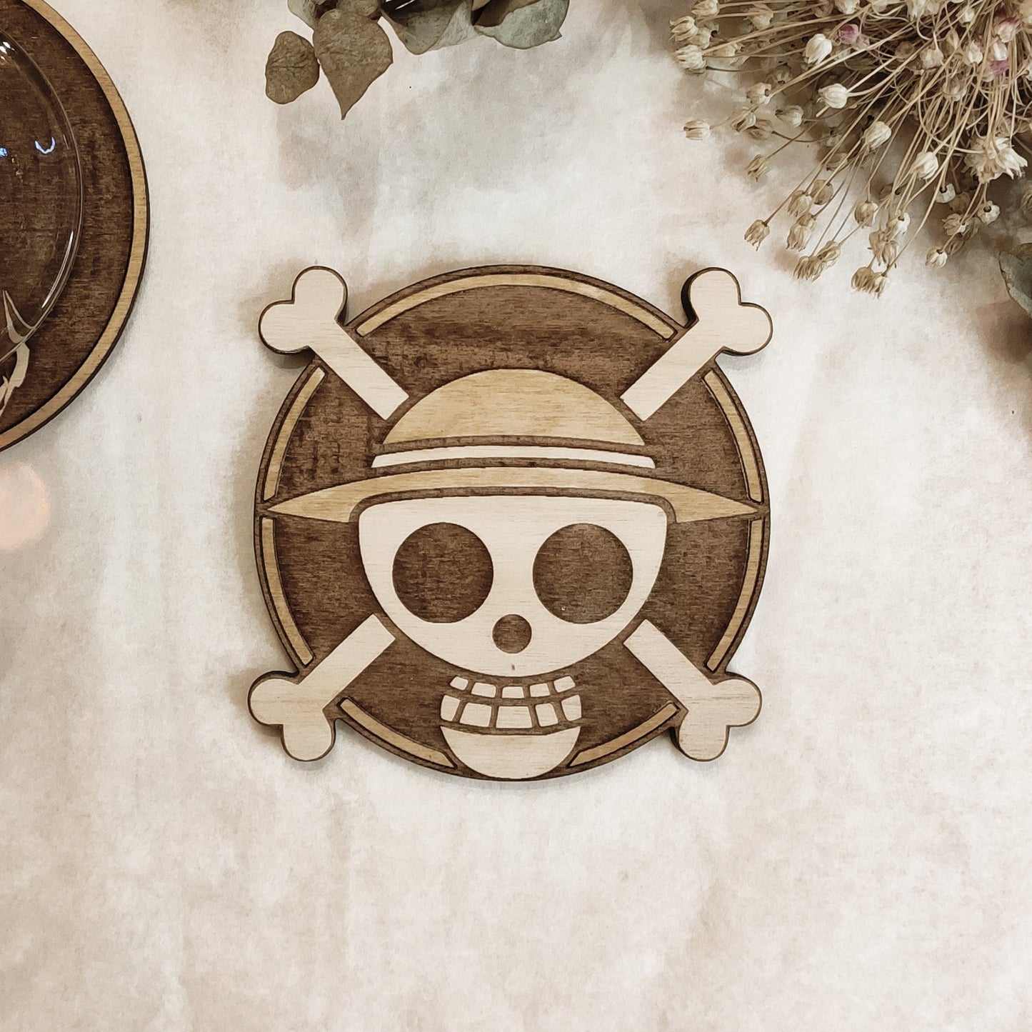 Set of 6 One Piece Wooden Coasters - Handmade Gift - Housewarming - Wood Kitchenware-3