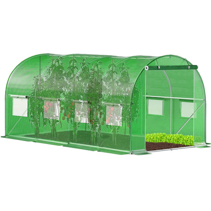 Gewächshaus klein - Foliengewächshaus winterfest mit stabiler Folie für Gewächshaus & Tomatenhaus -Treibhaus & Folientunnel Gewächshaus für Balkon, Garten, Anzucht & Pflanzenzucht - 200 x 300 x 200 cm
