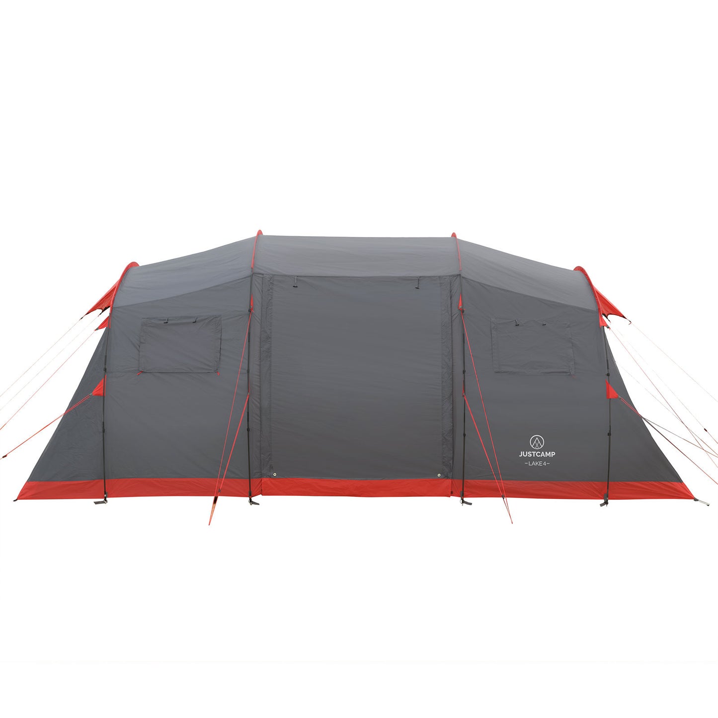 Zelt 4 Personen JUSTCAMP Lake 4 Mann Familienzelt Tunnel Camping Zelt grau