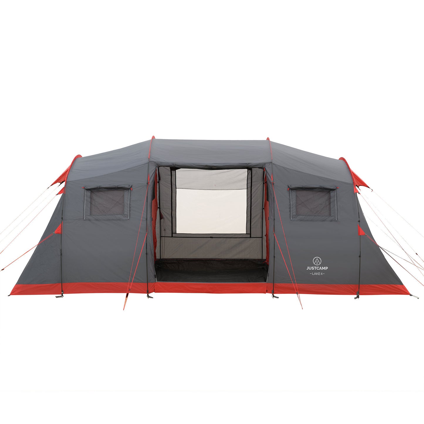Zelt 4 Personen JUSTCAMP Lake 4 Mann Familienzelt Tunnel Camping Zelt grau