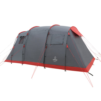 Zelt 4 Personen JUSTCAMP Lake 4 Mann Familienzelt Tunnel Camping Zelt grau