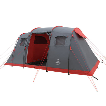 Zelt 4 Personen JUSTCAMP Lake 4 Mann Familienzelt Tunnel Camping Zelt grau