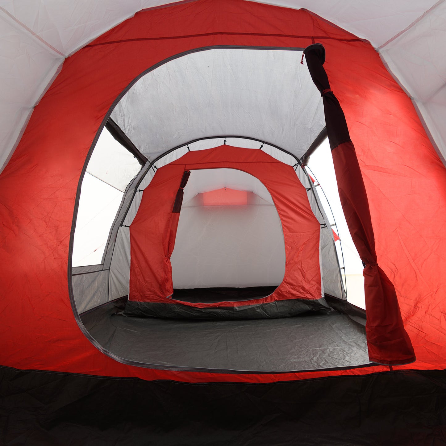 Zelt 4 Personen JUSTCAMP Lake 4 Mann Familienzelt Tunnel Camping Zelt grau