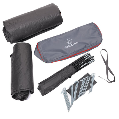 Zelt 4 Personen JUSTCAMP Lake 4 Mann Familienzelt Tunnel Camping Zelt grau